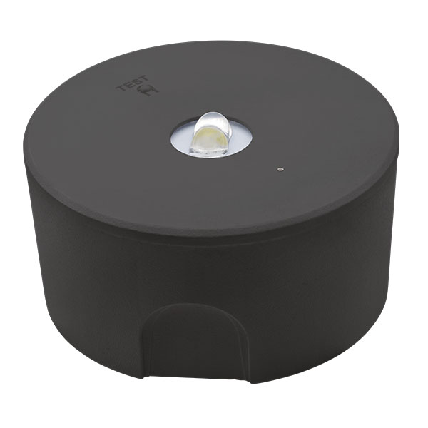 Spectrum 2W LED Emergency Open Area/Corridor Black Downlight - Surface/Recessed - Non-Maintained - Select Self-Test or Manual Emergency Mode